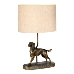 Настолна лампа Rufus 1xE27 Oval Shade Bronze Patina Designer's Lightbox DL-RUFUS-TL | Osvetlenieto.bg