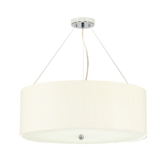 Полилей Pearce22 5xE27 Polished Chrome Ceiling Pan Polished Chrome Ivory Shade Designer's Lightbox DL-PEARCE22-5LT-IV-PC | Osvetlenieto.bg
