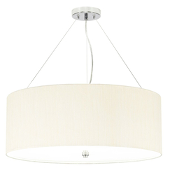 Полилей Pearce26 5xE27 Polished Chrome Ceiling Pan Polished Chrome Ivory Shade Designer's Lightbox DL-PEARCE26-5LT-IV-PC | Osvetlenieto.bg