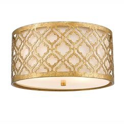 Плафон Arabella 2xE27 Gilded Nola Distressed Gold Ivory Shade Gilded Nola GN-ARABELLA-F | Osvetlenieto.bg