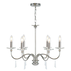 Полилей Finsbury Park 6xE14 Polished Nickel Elstead Lighting FP6-POL-NICKEL | Osvetlenieto.bg