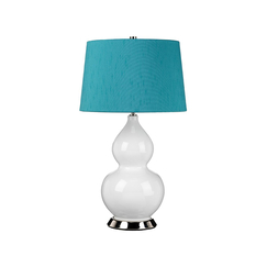 Настолна лампа Isla 1xE27 Table Light Polished Nickel White Teal Elstead Lighting ISLA-PN-TL-TEAL | Osvetlenieto.bg