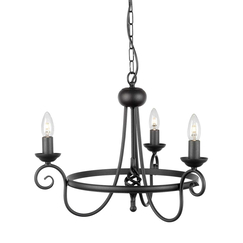 Полилей Harlech 3xE14 Black Black Elstead Lighting HR3A-BLACK | Osvetlenieto.bg