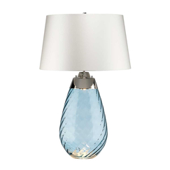 Настолна лампа Lena 2 Light Large Blue-tinted Glass  Off-White Shade Elstead Lighting LENA-TL-L-BLUE-OWSS | Osvetlenieto.bg