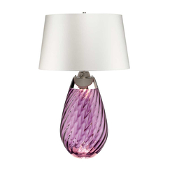 Настолна лампа Lena 2 Light Large Plum-tinted Glass  Off-White Shade Elstead Lighting LENA-TL-L-PLUM-OWSS | Osvetlenieto.bg