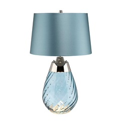Настолна лампа Lena 2 Light Small Blue-tinted Glass  Duck Egg Blue Shade Elstead Lighting LENA-TL-S-BLUE | Osvetlenieto.bg
