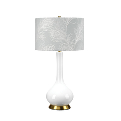 Настолна лампа Milo 1xE27 Aged Brass White Blue Elstead Lighting MILO-AB-TL-FDEB | Osvetlenieto.bg
