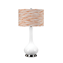 Настолна лампа Milo 1xE27 Polished Nickel White Orange Elstead Lighting MILO-PN-TL-LORA | Osvetlenieto.bg