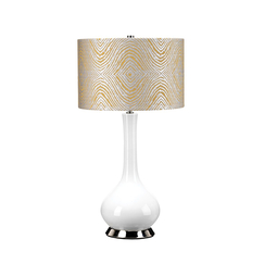 Настолна лампа Milo 1xE27 Polished Nickel White Yellow Elstead Lighting MILO-PN-TL-PSM | Osvetlenieto.bg