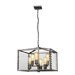 Полилей Louvre 6xE27 Painted Gunmetal Elstead Lighting LOUVRE-6P | Osvetlenieto.bg