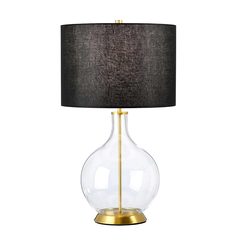 Настолна лампа Orb 1xE27 Aged Brass Black Shade Elstead Lighting ORB-CLEAR-AB-BLK | Osvetlenieto.bg