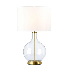 Настолна лампа Orb 1xE27 Aged Brass White Shade Elstead Lighting ORB-CLEAR-AB-WHT | Osvetlenieto.bg