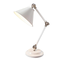 Настолна лампа Provence Element 1xE27 Mini White Polished Nickel Elstead Lighting PV-ELEMENT-WPN | Osvetlenieto.bg
