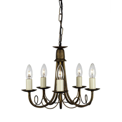 Полилей Minster 5xE14 Black Gold Patina Elstead Lighting MN5-BLK-GOLD | Osvetlenieto.bg