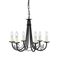 Полилей Minster 6xE14 Black Elstead Lighting MN6-BLACK | Osvetlenieto.bg