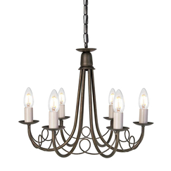 Полилей Minster 6xE14 Black Gold Patina Elstead Lighting MN6-BLK-GOLD | Osvetlenieto.bg