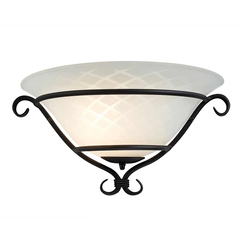 Аплик Torchiere 1xE27 Wall Uplighter Black Etched Opal Glass Elstead Lighting TCH-WU-BLACK | Osvetlenieto.bg