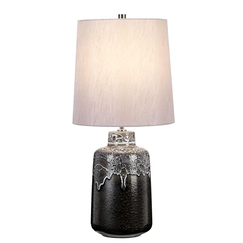 Настолна лампа Woolwich 1xE27 Textured Graphite White Glaze and Silver Shade Elstead Lighting WOOLWICH-TL | Osvetlenieto.bg