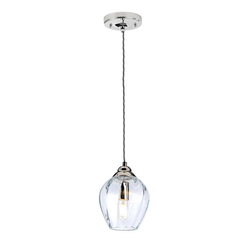 Пендел Tiber 1xE27 Polished Nickel Clear Glass Elstead Lighting TIBER-P-CLEAR | Osvetlenieto.bg