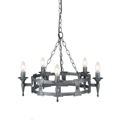 Полилей Saxon 5xE14 Black Silver Patina Elstead Lighting SAX5-BLK-SIL | Osvetlenieto.bg