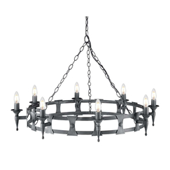 Полилей Saxon 8xE14 Black Silver Patina Elstead Lighting SAX8-BLK-SIL | Osvetlenieto.bg