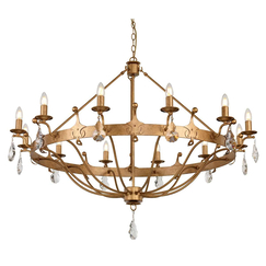 Полилей Windsor 12xE14 Gold Patina Elstead Lighting WINDSOR12-GOLD | Osvetlenieto.bg