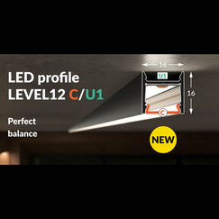 Черен LED профил  LEVEL12 C/U1 2000 открит монтаж | Osvetlenieto.bg
