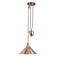 Пендел Provence 1xE27 Rise and Fall Polished Copper Elstead Lighting PV-P-CPR | Osvetlenieto.bg