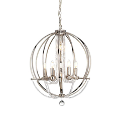 Полилей Cassie 6xE14 Polished Nickel Plated Elstead Lighting CASSIE7 | Osvetlenieto.bg