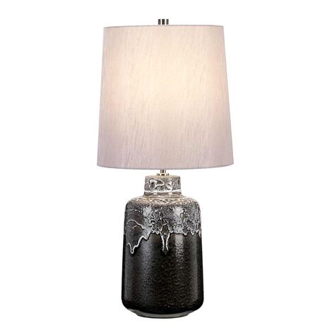 Настолна лампа Woolwich 1xE27 Textured Graphite White Glaze and Silver Shade Elstead Lighting WOOLWICH-TL | Osvetlenieto.bg