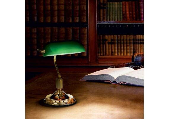Банкерска лампа Lawyer TL1 Ottone 013657 Ideal Lux E27 | Osvetlenieto.bg