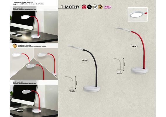 LED Работна лампа TIMOTHY 5430 Rabalux 7.5W 4000K | Osvetlenieto.bg