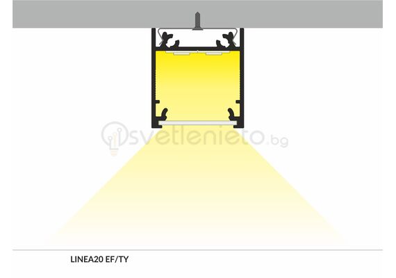 Черен LED профил LINEA20 EF/TY 2000 открит монтаж | Osvetlenieto.bg