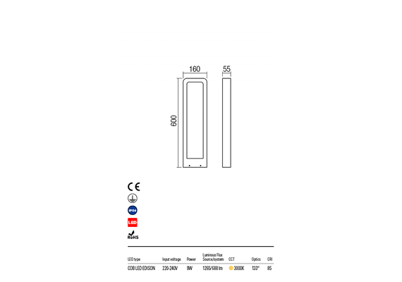 LED Градински стълб  RADEON 90014 Redo IP54 | Osvetlenieto.bg