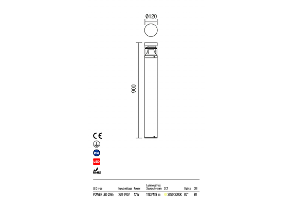 LED Градински стълб  SPARK 9941 Redo IP54 | Osvetlenieto.bg