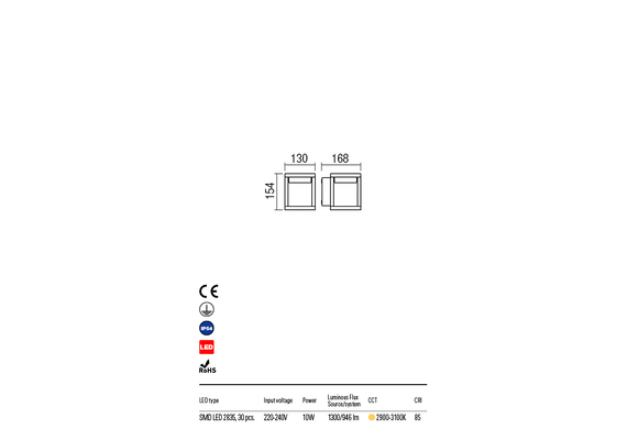 LED Външен аплик XIERA 9564 Redo IP54 | Osvetlenieto.bg