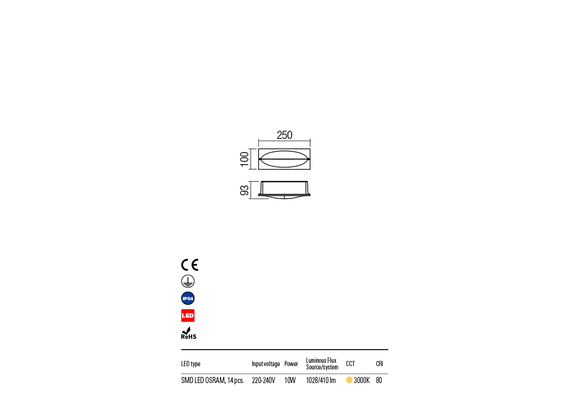 LED Външен аплик за стена TAMPA 90009 Redo IP54 | Osvetlenieto.bg
