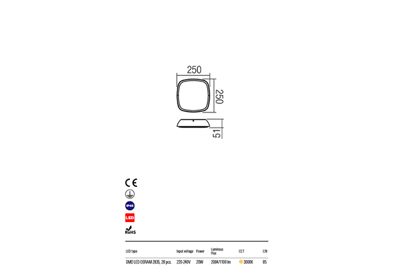 LED Външен плафон TWILL Ceiling 9537 Redo IP65 | Osvetlenieto.bg