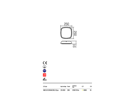 LED Външен плафон TWILL Ceiling 9543 Redo IP65 | Osvetlenieto.bg