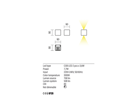 LED Аплик AMPLITUDE 01-1229 Redo 7.7W 3000K WHITE | Osvetlenieto.bg