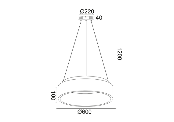 LED модерен полилей APOLLO BR81LEDP60BK Aca Lighting 48W 3000K 2630 lm | Osvetlenieto.bg