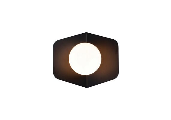 Аплик ZAMBELIS 20348-S WALL LIGHT WITH OPAL GLASS BLACK MAT 1xG9 | Osvetlenieto.bg
