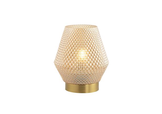 Настолна лампа ZAMBELIS 20251 TABLE LAMP GLASS COGNAC&BRASS ON/OFF SWITCH 1xE27 | Osvetlenieto.bg