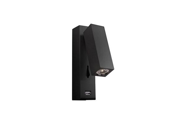 LED Аплик ZAMBELIS H35 SCONCE BLACK MATT USB 3W 3000K | Osvetlenieto.bg