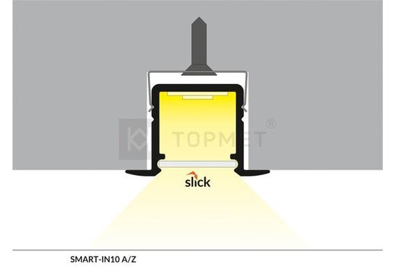 LED профил за вграждане SMART-IN10 AC2/Z 2000 черен | Osvetlenieto.bg