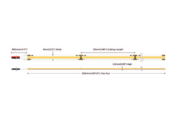 Професионална LED лента 8W COB 320 диода/m 24V 3000К CRI/Ra ≥90 | Osvetlenieto.bg