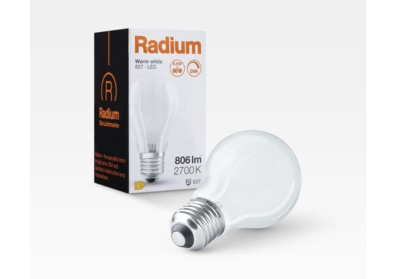 E27 6.5W 2700K Radium LED крушка Filament Матова Димируема 806lm A60 | Osvetlenieto.bg