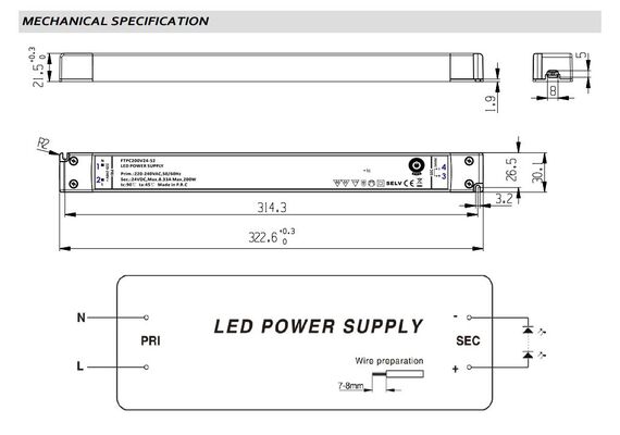 LED захранване POS 200W 48V/4.2A CV FTPC200V48-S2 | Osvetlenieto.bg