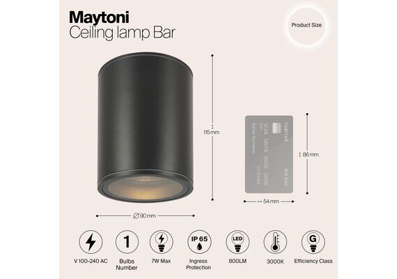 LED Външна лампа Bar O306CL-L7GF Maytoni 7W 3000K IP65 | Osvetlenieto.bg