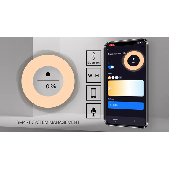 Bluetooth LED Прожектор за магнитна шина Exility-thin TR032-4-20W3K-S-DS-B Maytoni 20W 3000K-6000K